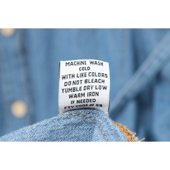 J. Gee Modest Denim Button Down Shirt Dress Size 3X Blue Tab Sleeve Pockets - Picture 7 of 9